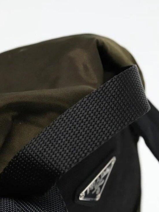 PRADA Backpack Nylon Khaki Silver Auth ep5764 main image 10